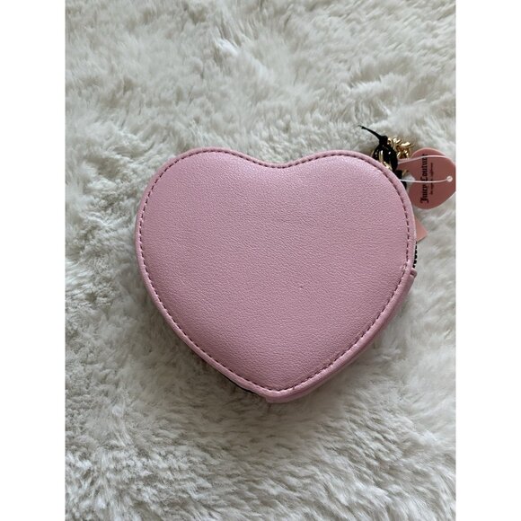 JUICY COUTURE GET COZY HEART ZIP AROUND WRISTLET WALLET PINK LEOPARD New - Picture 5 of 10
